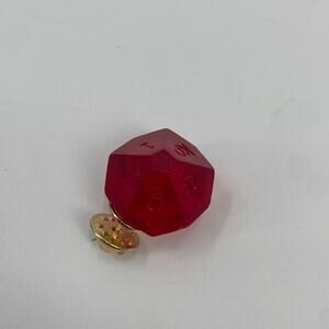 Handmade red d and d dice pin
